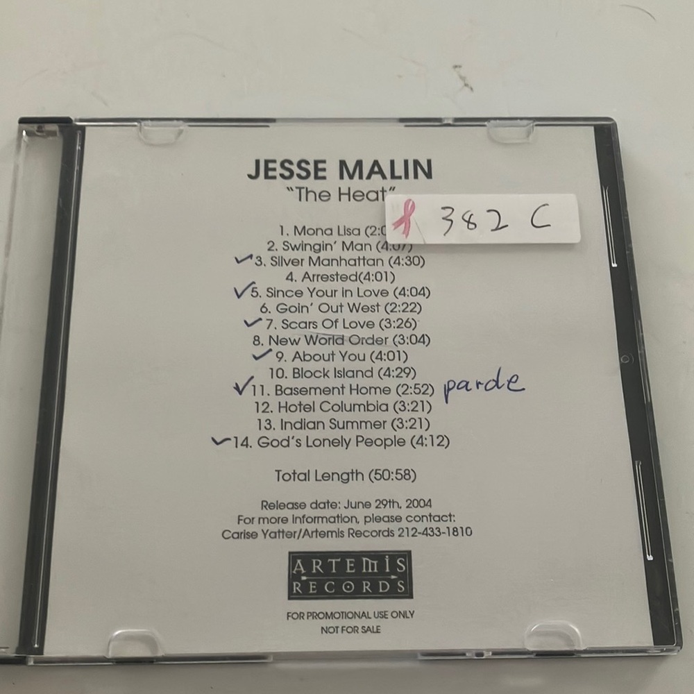 Jesse Malin 'The Heat' CD promo